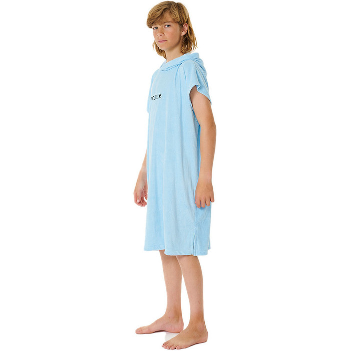 2023 Rip Curl Junior Brand Toalla con Capucha Albornoz / Poncho 007BTO - Cool Blue